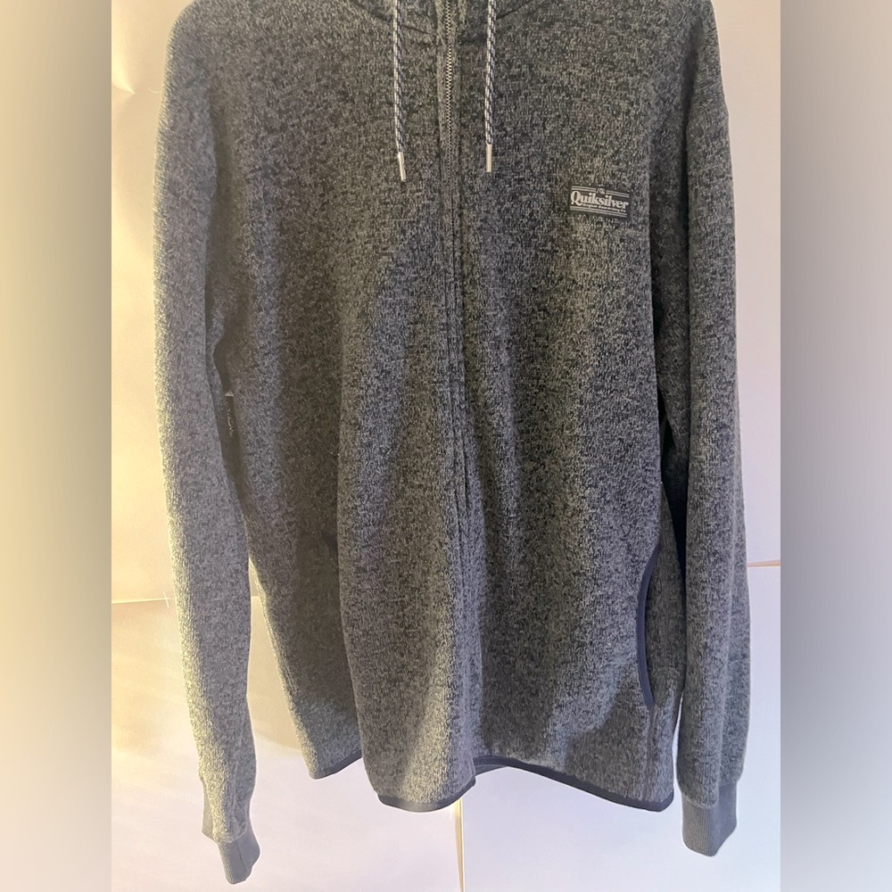 Heather gray Quiksilver zip up hoodie
